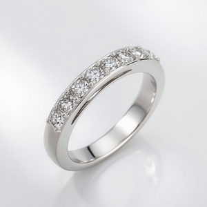 14K Solid White Gold Diamond Half Eternity <b>Ring</b> Classic Prong Set Anniversary Band Fine Jewelry for Women Elegant <b>Stack</b> <b>Ring</b> - Product Image 4