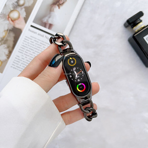 Para <span class=keywords><strong>Mi</strong></span> <span class=keywords><strong>Band5</strong></span>/6/7 Correa Jeans Chain Correa inteligente de metal con estuche Jeans Chain Correa de reloj inteligente de metal para <span class=keywords><strong>Mi</strong></span> <span class=keywords><strong>Band5</strong></span>/6/7 - Product Image 2