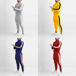 Conjunto Deportivo para Hombre con Sudadera con Cierre y Capucha, 100% Poliéster Anti-Sudor, Pantalones y Chaqueta con Franjas Personalizadas, Traje Elegante - Product Image 5