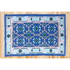 Tapis Dhurrie en coton tissé à la main, tissage plat moderne, kilim, antibactérien, lavable, caractéristiques pour une utilisation commerciale, chambres à coucher, salons - Product Image 2