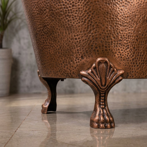 Baignoire autoportante ovale moderne en cuivre martelé, artisanale, durable, de luxe, de la marque Daystar Trade, design écologique, logo personnalisable - Product Image 2