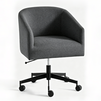 Chaise de bureau ergonomique pivotante à 360 degrés, multifonctionnelle, moderne, avec revêtement en tissu mat, finition métallique, réglable