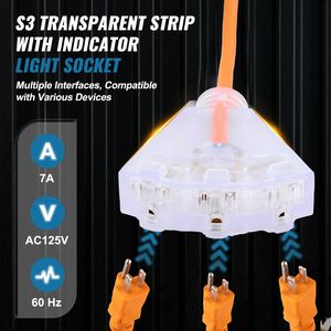 Avvolgicavo Elettrico Retrattile Rinforzato da 9 Metri, Cavo di Alimentazione 16AWG/3C SJTOW con Presa Tripla Illuminata, Circuito da 10 Ampere, ABS CEE - Product Image 1