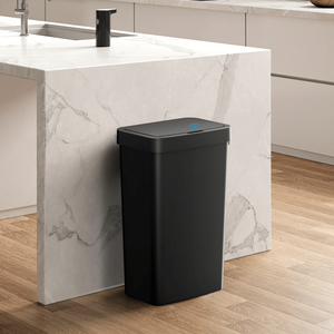Poubelle automatique à détecteur de mouvement de 13,2 gallons, noire, en plastique, seau de rangement pour bureau, voiture, matériau PP, carrée, pour utilisation sur bureau - Product Image 6