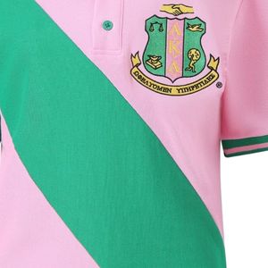 เสื้อโปโล AKA สีชมพูเขียว พรีเมียม 08 รุ่นยูนิเซ็กส์ แขนสั้น คอปก ปักลายตราสัญลักษณ์ แฟชั่นเสื้อผ้าสไตล์กรีก - Product Image 3