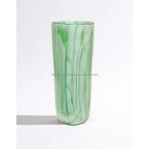 Jarrón Alto de Resina Azul Mármol Hecho a Mano |   Florero Artístico Moderno |   Decoración de Hogar Contemporánea de Lujo - Product Image 5