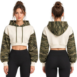 Fabricant de sweats à capuche courts pour femmes, fournisseur de vêtements en gros, vêtements à marque privée - Product Image 1