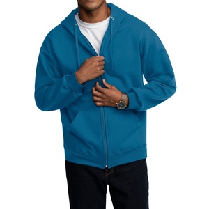Wholesale Custom Logo Men's Zipper <b>Hoodie</b> <b>Plain</b> OEM Hooded Sweatshirt Custom Color Full Zip <b>Hoodie</b> - Product Image 2
