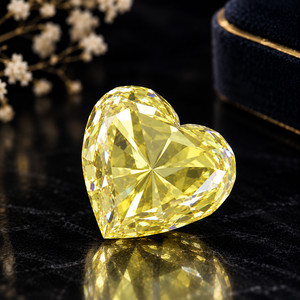 Diamant de laboratoire jaune intense taille cœur, coupe 3EX, 9,52 carats, VS2, certifié IGI - Product Image 2