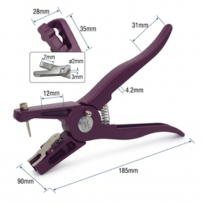 Pince à découper les oreilles pour bovins, instrument chirurgical manuel vétérinaire, couleur violette - Product Image 6