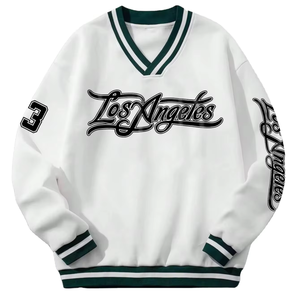 Sudadera Unisex de Invierno con Cuello en V de Algodón de Alta Calidad Personalizada, Precio al por Mayor, Ribete a Rayas, Forro Térmico, Estilo Deportivo - Product Image 1