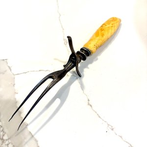 Antique Sterling Marshall Field & Co Lee Celluloid French Meat <b>Fork</b> With Alligator Grip - Product Image 2