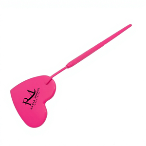 Nouveau produit : Miroir rose foncé avec revêtement poudré, en forme de cœur, pour extensions de cils et poignée diamantée - Product Image 4