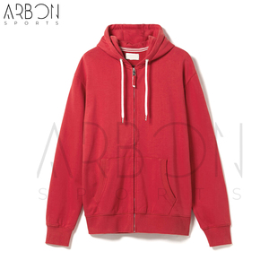 Sudadera con capucha de algodón polar roja, ligera y cómoda, con cremallera completa, de buena calidad, la más reciente, a precio de mayorista. - Product Image 4