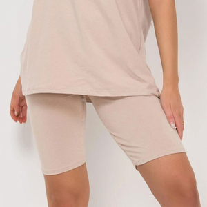 Conjunto de Camiseta y Pantalones Cortos de Color Sólido al Mejor Precio de Pakistán, 100% Algodón, Camisetas de Manga Corta para Mujer con Pantalones Cortos - Product Image 6
