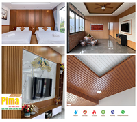 Paneles de Revestimiento de Pared WPC 3D Modernos, Ecológicos, Reciclables, No Tóxicos, Impermeables, Insonorizantes, Ignífugos, Comerciales