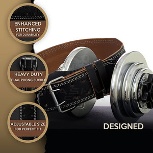 Premium Leather Weightlifting Hook Loop Closure Belt for Men Women Offering Superior Quality Non-Slip Adjustable Back Safety - Product Image 6