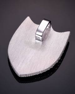 Professional 3D Logo Lab Grown Moissanite Iced <b>Initial</b> Shield Charm Pendant 925 Silver Cuban <b>Chain</b> Hip Hop Certified - Product Image 3