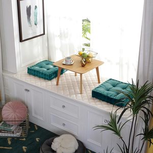 Cojín Cuadrado de Terciopelo Ecológico para Silla, con Funda de Poliéster y Relleno de Algodón, Acolchado Personalizable con Lazos, para Hogar y Hotel - Product Image 1