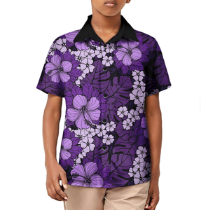 Men Short Sleeve Floral Print Casual Polo Shirt Breathable 100% Polyester Regular Fit White <b>Red</b> Pattern - Product Image 4
