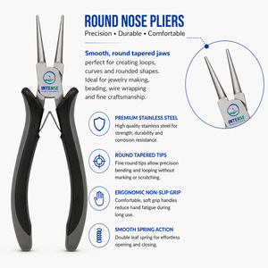 Ensemble de pinces professionnelles pour la fabrication de bijoux, en acier inoxydable, outils de précision, pinces à bec rond, pinces à bec plat, pinces à bec chaîne, coupe-fils latéral - Product Image 3