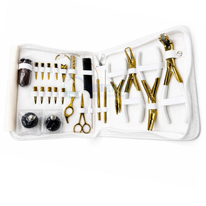 Hair Extension Tool Kit Stainless Steel Micro <b>Beads</b> Pliers <b>Set</b> Tape In Pliers Scissors Loop Needle for Salon Use - Product Image 1