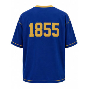 ซิกมา ชิ 1855 เสื้อยืดคอกลมแขนสั้นผู้ชายแขนแรกลันลำลองเสื้อยืดสไตล์กรีกสีฟ้าพิมพ์ลายสีทอง - Product Image 6