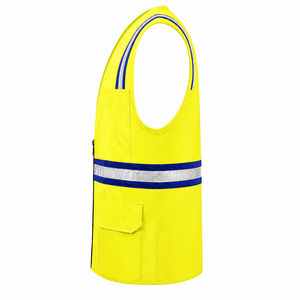 Chaleco de Seguridad de Alta Visibilidad de Algodón al por Mayor con Cinta Reflectante, Bolsillos Utilitarios, Ropa Industrial Duradera Unisex, Personalizable con Serigrafía - Product Image 2