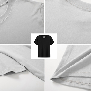 Wholesale 100% Organic Cotton Custom Printed Letter Logo Casual T-<b>Shirt</b> for Men Plain White <b>Black</b> Blank - Product Image 4