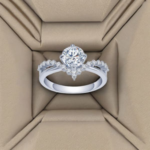 Anillo de Compromiso y Boda Starspire Classic, Certificado IGI, Plata 925, Chapado en Oro, Corte Redondo, 1CT, Diamante Moissanita, Regalo para Mujer - Product Image 6