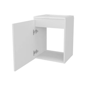 Integrated White <b>Bathroom</b> <b>Vanity</b> with Sink and Faucet - Product Image 4