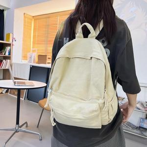 <b>Canvas</b> Casual <b>Backpack</b> Unisex Softback 20-37L Durable Zipper Closure Daily Use - Product Image 2