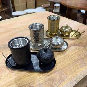 Moderno Quemador de Incienso Metálico con Patrones y Bandeja, Mabkhara, Quemador de Carbón para Oud, Decoración de Lujo para el Hogar - Product Image 3