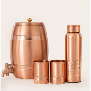 Ensemble distributeur d'eau en cuivre martelé pur avec réservoir de stockage et robinet anti-fuite pour la décoration de la cuisine domestique, commandes en gros personnalisables - Product Image 5