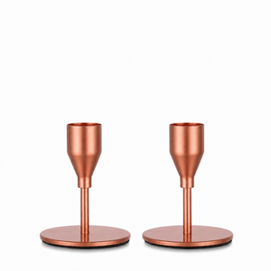 Smooth Copper Finished <b>Candlestick</b> <b>Holder</b> Modern Design Durable Metal Home Wedding Decoration Taper Candle <b>Holder</b> - Product Image 1