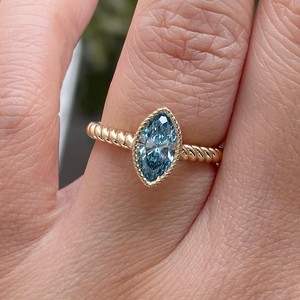 Marquise Cut Lab Grown Diamond <b>Ring</b> Twisted Band Bezel Set <b>925</b> Sterling <b>Silver</b> Engagement <b>Ring</b> for Women Jewelry - Product Image 4