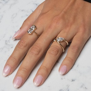 Zaha <b>Wrap</b> Ring with Oval Cut Diamond 14K Solid Gold IGI Certified Engagement & <b>Wedding</b> <b>Gift</b> - Product Image 5