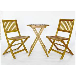 Juego de comedor de madera para balcón en casa, hoteles, alojamientos turísticos. Color y logotipo personalizables. Madera maciza de acacia de alta calidad. Hecho en Vietnam. - Product Image 1