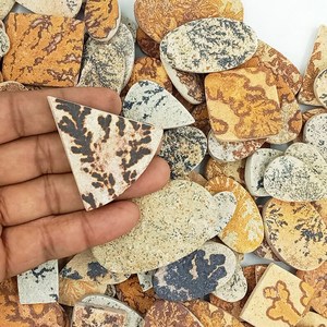 Piedras sueltas pulidas de psilomelana dendrítica natural para la fabricación de joyas, suministro al por mayor. - Product Image 5