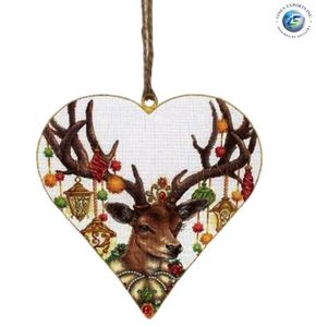 Linea Exports Inc. Adorno Colgante de Metal con Forma de Corazón para Árbol de Navidad, Diseño de Plaza de Pueblo Nevada, Artesanía Ecológica con Tamaño Personalizable - Product Image 4