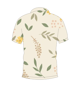 เสื้อโปโลแขนสั้นพิมพ์ลายใบไม้สีเบจสำหรับผู้ชาย เสื้อกอล์ฟลำลองสำหรับฤดูร้อน - Product Image 2