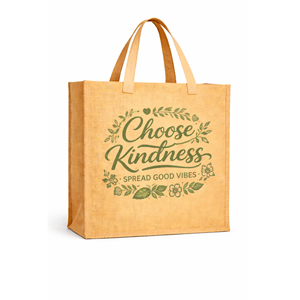 Sac fourre-tout en jute imprimé avec citation motivante, écologique, réutilisable, sac cadeau, logo personnalisé - Product Image 1