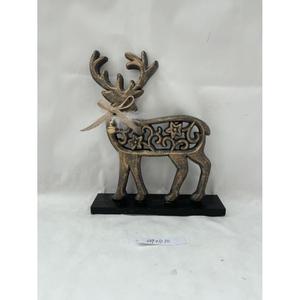 Sculpture en métal Famille de cerfs dorés sur base en bois, décoration de table de Noël moderne, figurine, articles cadeaux, accents faits à la main, décoration intérieure - Product Image 6