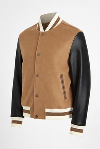 Nouvelle veste universitaire décontractée d'hiver pour homme avec col montant, logo frontal, service OEM, en toile enduite respirante - Product Image 2