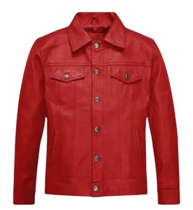 100% chaqueta de cuero genuino para Hombres estilo camisa High Street Cierre de botón a presión Slim Fit transpirable Viscos forro chaqueta de invierno - Product Image 1