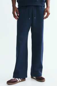 Pantalon de jogging décontracté pour homme en toile bleu marine respirant, taille élastique avec cordon de serrage, poches latérales, tricoté mi-lourd, idéal pour l'automne - Product Image 2