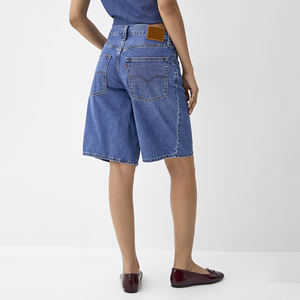 Shorts en jean droits taille haute style américain pour femme – Décontracté et de qualité supérieure pour l'été - Product Image 3