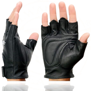 Gants sans doigts noirs brodés pour hommes Samroz Sports - Product Image 4