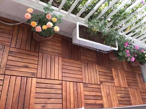 Baldosas de Madera Modernas de Alta Calidad para Terraza, 30 x 30 cm, Ecológicas, para Patio Interior, Balcón, Jardín, Fácil Instalación, Impermeables, Antideslizantes - Product Image 5