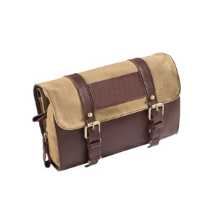 Canvas wash bag retro travel <b>toiletry</b> pouch drawstring closure luxury cosmetic <b>storage</b> case durable fabric portable organizer - Product Image 3